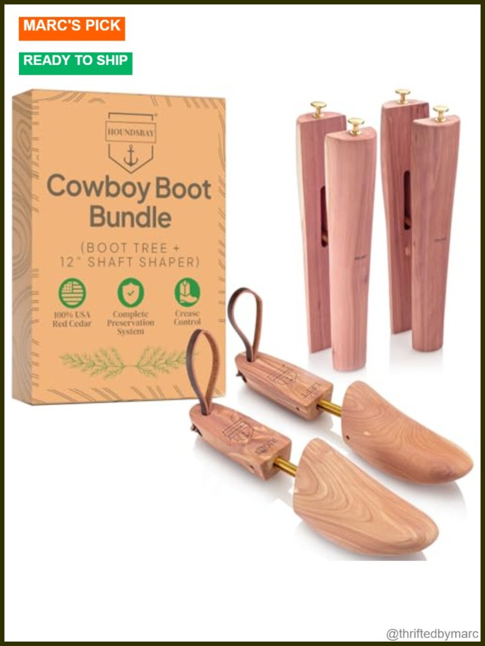 Cedar Cowboy Boot Trees & Shaft Shaper Set for Men & Women, Boot Care Kit